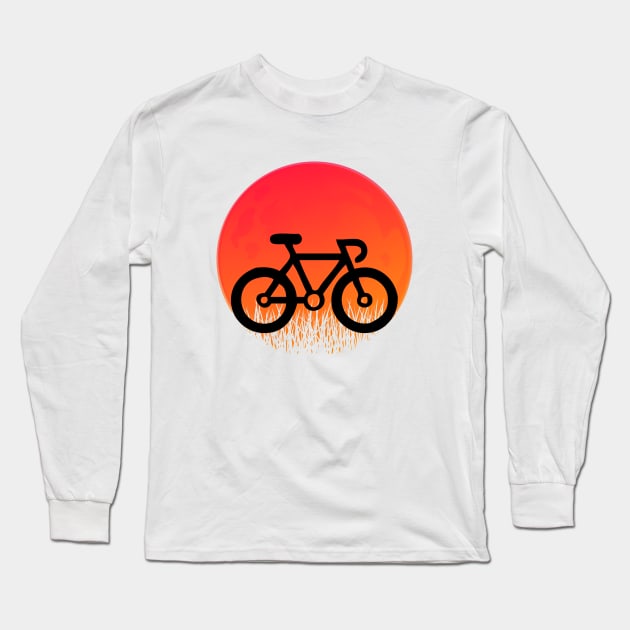 Cycling sunset retro vintage style Long Sleeve T-Shirt by GameOn Gear